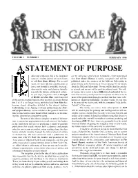 A STATEMENT of PURPOSE Adies and Gentlemen, This Is the Inaugural One We Called Agreed to Help Us