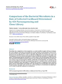 Comparison of the Bacterial Microbiota in a Bale of Collected Cardboard Determined by 454 Pyrosequencing and Clone Library