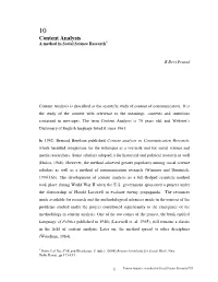 Content Analysis: a Method in Social Science Research. In
