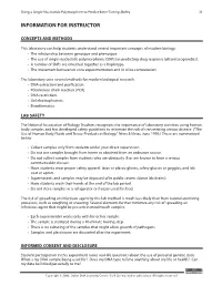 Information for Instructor