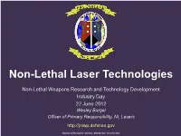 Non-Lethal Laser Technologies