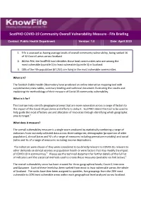 Scotpho COVID-19 Community Overall Vulnerability Measure - Fife Briefing