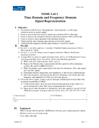 Time Domain and Frequency Domain Signal Representation