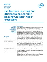 Use Transfer Learning for Efficient Deep Learning Training on Intel® Xeon® Processors