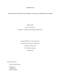 User-Oriented Mobility Management in Cellular Wireless Networks