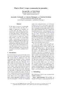 What to Write? a Topic Recommender for Journalists