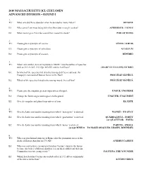 2010 Massachusetts Jcl Certamen Advanced Division – Round I