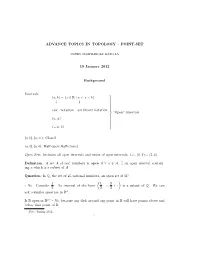 Advance Topics in Topology - Point-Set