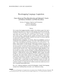 Bootstrapping Language Acquisition 1