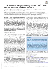 CD29 Identifies IFN-Γ–Producing Human CD8+ T Cells with an Increased Cytotoxic Potential