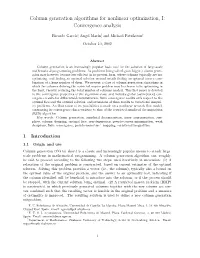 Column Generation Algorithms for Nonlinear Optimization, I: Convergence Analysis