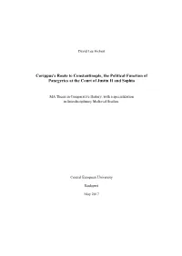 Corippus's Route to Constantinople, the Political Function of Panegyrics at the Court of Justin II and Sophia