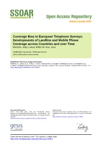 Coverage Bias in European Telephone Surveys: Developments of Landline and Mobile Phone Coverage Across Countries and Over Time