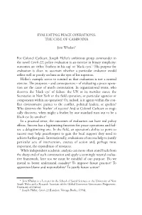EVALUATING PEACE OPERATIONS: the CASE of CAMBODIA Jeni