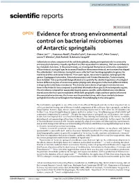 Evidence for Strong Environmental Control on Bacterial Microbiomes Of