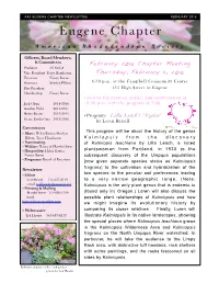 FEBRUARY 2016 Eugene Chapter