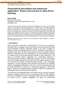 Grammatical Description and Classroom Application. Theory and Practice in Data-Driven Learning