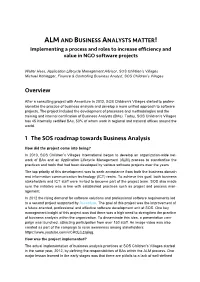 Overview 1 the SOS Roadmap Towards Business Analysis