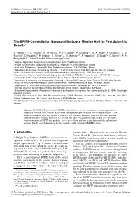 The BRITE-Constellation Nanosatellite Space Mission and Its First Scientific Results