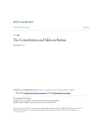 The Constitution and Sikhs in Britain, 1995 BYU L