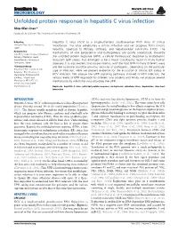 Unfolded Protein Response in Hepatitis C Virus Infection
