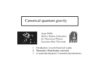 Canonical Quantum Gravity