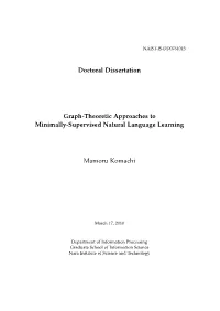 Doctoral Dissertation Graph-Theoretic Approaches to Minimally