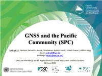 GNSS and the Pacific Community (SPC)