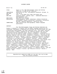MLA Bibliography" Scope and Overlap Committee, an ACRL Ad Hoc Committee