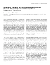 Serotonin) Neuronal Release and Uptake: an Investigation of Extrasynaptic Transmission
