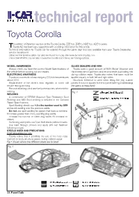 Technical Report Toyota Corolla