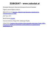 ARTICULATA 2010 25 (1): 1–21 BIOLOGIE Analysis of The
