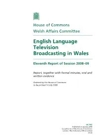 English Language Television Broadcasting in Wales