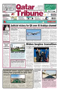 Judicial Victory for QA Over Al Arabiya Channel Biden Begins Transition