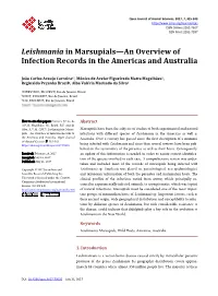 Leishmania in Marsupials—An Overview of Infection Records in the Americas and Australia
