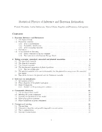 Statistical Physics of Inference and Bayesian Estimation