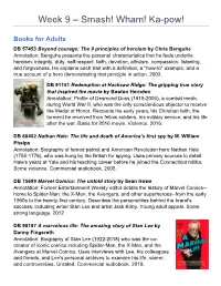 Week 9: Smash! Wham! Ka-Pow! Reading List