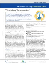 What Is Lung Transplantation?