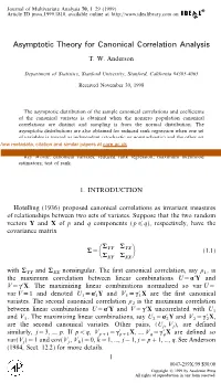 Asymptotic Theory for Canonical Correlation Analysis
