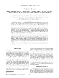 Cobalt Mineral Ecology