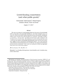 Crowd-Funding Conservation