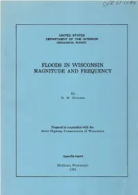 Floods in Wisconsin Magnitude and Frequency