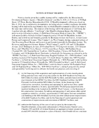 NOTICE of PUBLIC HEARING Notice Is Hereby Given That a Public