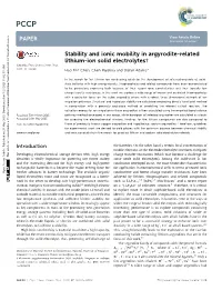 Stability and Ionic Mobility in Argyrodite-Related Lithium-Ion Solid Electrolytes† Cite This: Phys