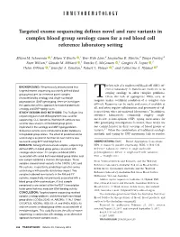 Targeted Exome Sequencing Defines Novel and Rare Variants in Complex Blood Group Serology Cases for a Red Blood Cell Reference Laboratory Setting