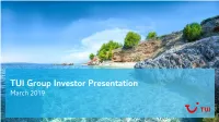 TUI Group Investor Presentation