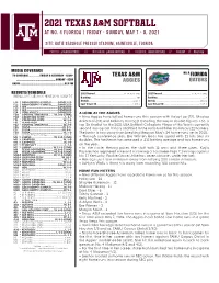 2021 Texas A&M Softball