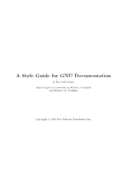 A Style Guide for GNU Documentation