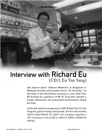 CEO, Eu Yan Sang)