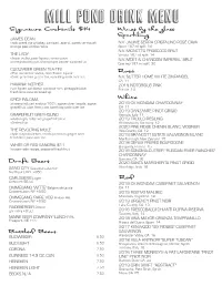 Cocktail Menu